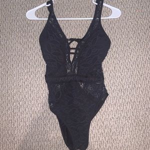 Becca crochet plunge one piece swimsuit